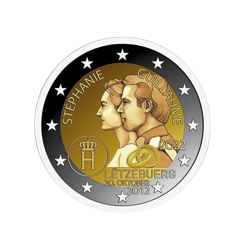 Luxembourg 2022 - 2 euro commemorative - marriage of the Grand Duke Héritier