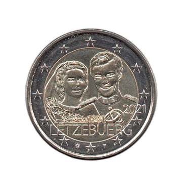 Luxembourg - 2 Euro - 2021 - 40 years of marriage of the Grand Duke Henri - Relief