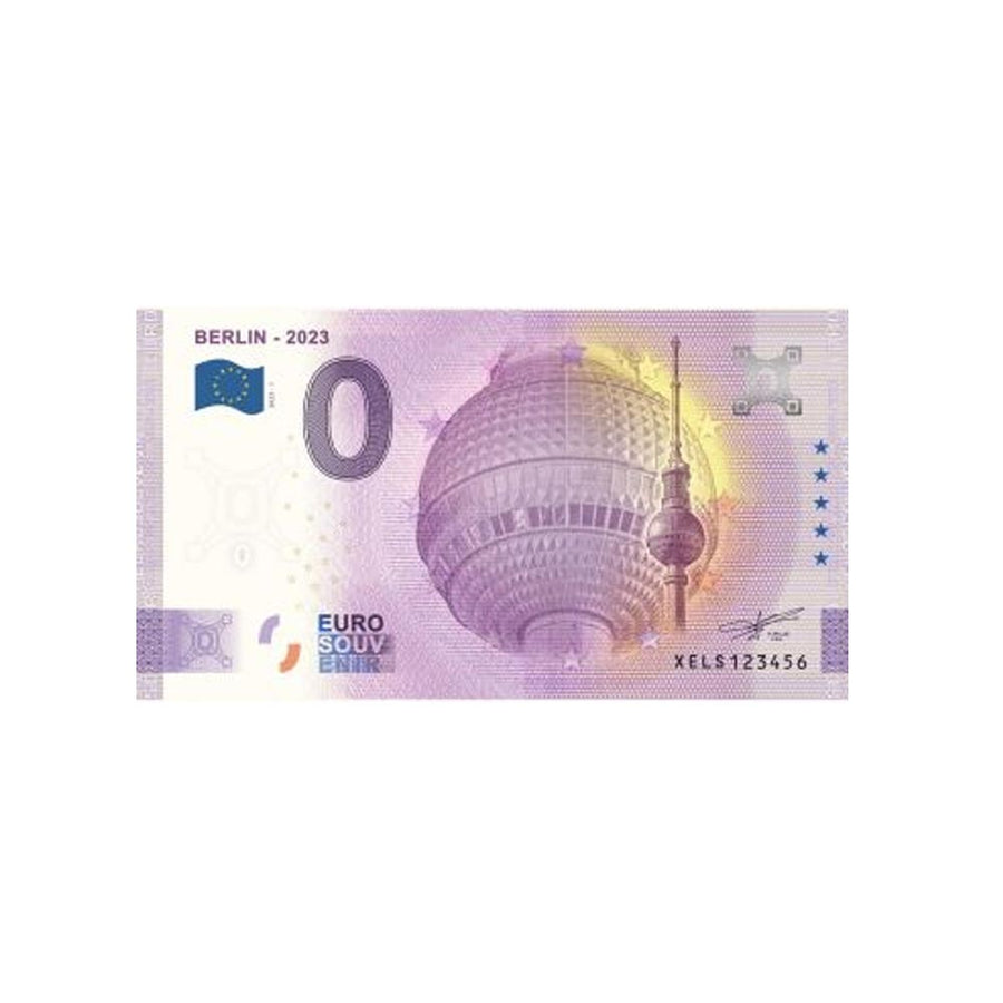 Billet souvenir de zéro euro - Berlin - Allemagne - 2023