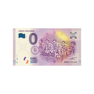Souvenir ticket from zero to Euro - Cinco Violinos - Portugal - 2020