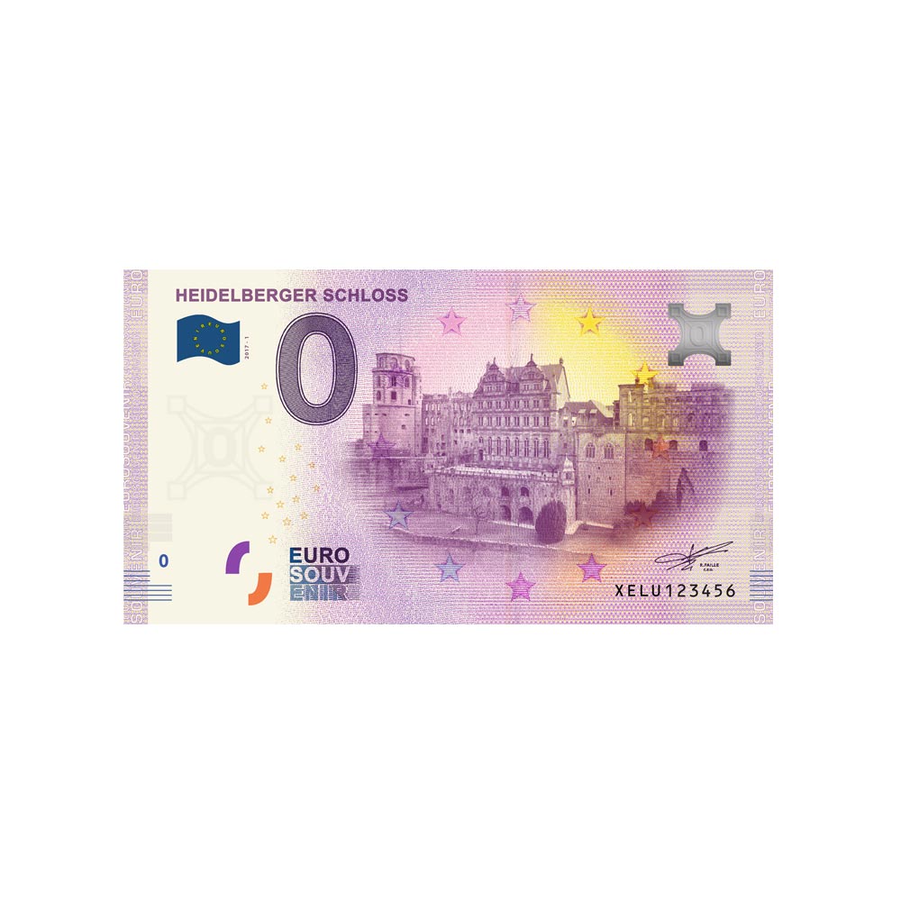 Souvenir -Ticket von null Euro - Heidelberger Schloss - Deutschland - 2019