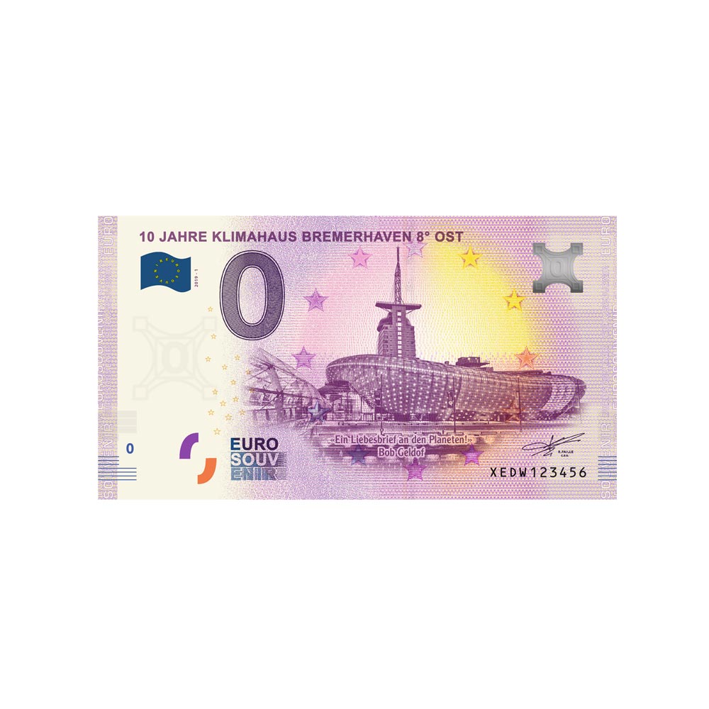 Souvenir -Ticket von null Euro - 10 Jahre Klimahaus Bremerhaven - Deutschland - 2019
