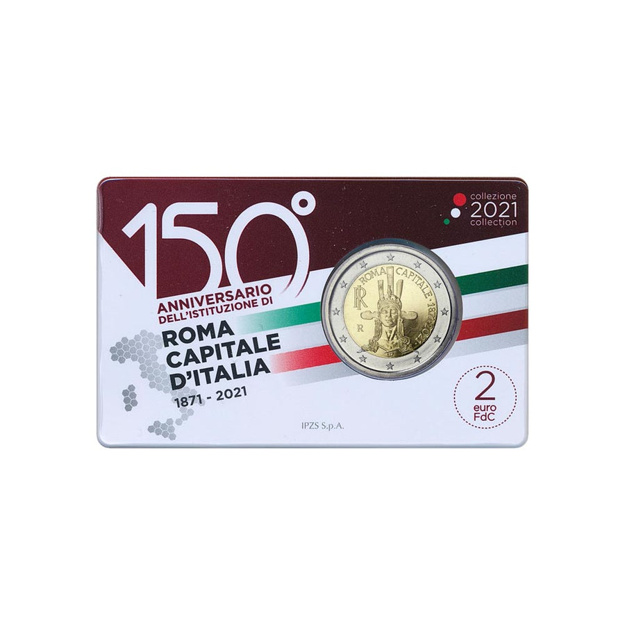 Italien 2021 - Coincard 150. Jahrestag der Institution von Rom, Hauptstadt Italiens