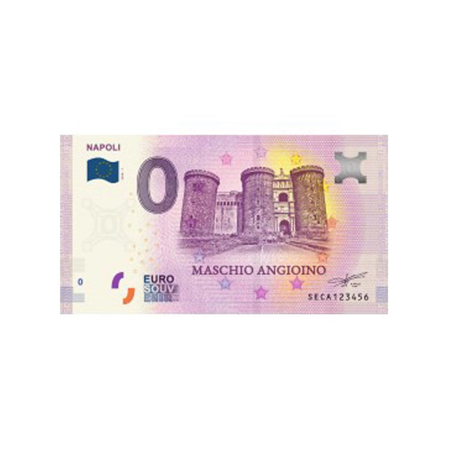 Souvenir ticket from zero to Euro - Napoli - Italy - 2020