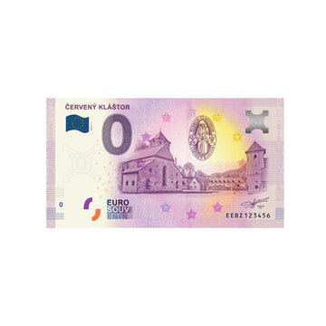 Bilhete de lembrança de zero para euro - Cerveny Klastor - Eslováquia - 2019