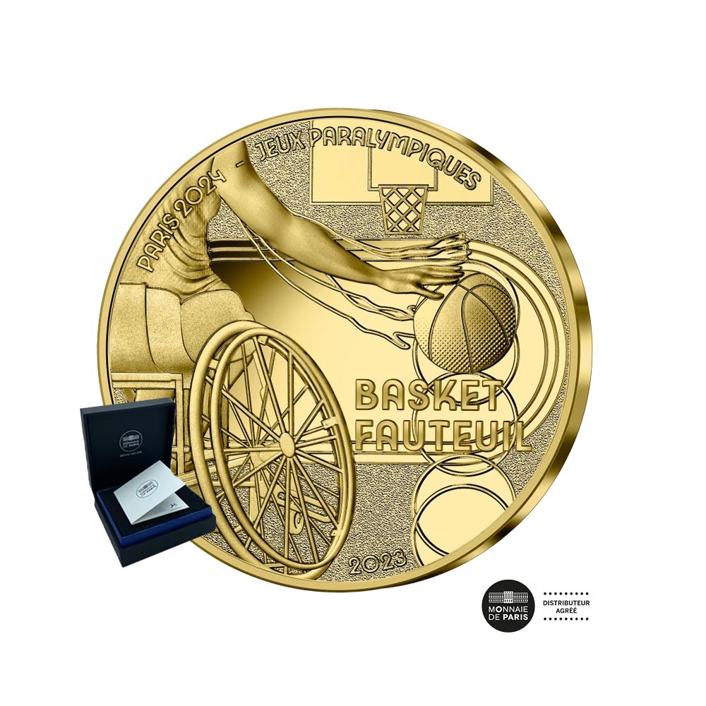 Parijs 2024 Olympische Spelen - Les Sports Series - Basket Fauteuil - Geld van € 50 Gold - 1/4 oz - Be 2023