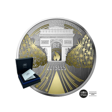 Tesouros de Paris - Champs -elysées - Moeda de 10 euros de prata - seja 2020