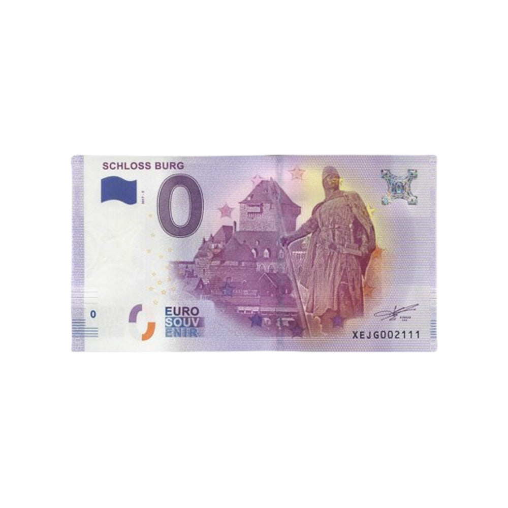 Souvenir ticket from zero Euro - Schloss Burg - Germany - 2017