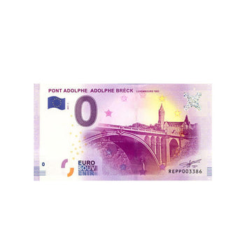 Souvenir ticket from zero euro - adolphe bridge - Luxembourg - 2017