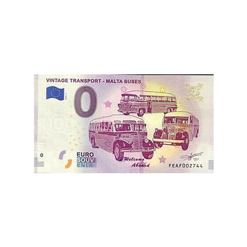 Biglietto souvenir da zero euro - trasporto vintage - ugelli Malta - 2019