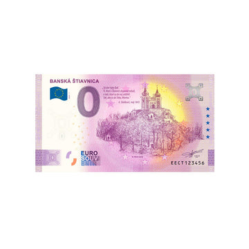 Souvenir ticket from zero to Euro - Banska Stiavnica - Slovakia - 2020