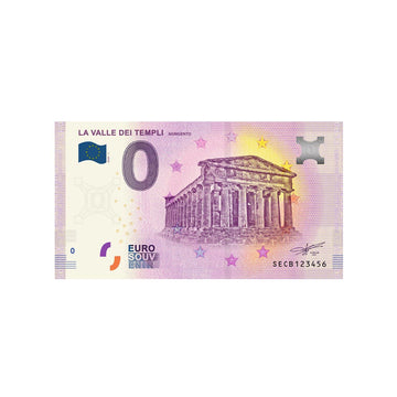 Billet souvenir de zéro euro - La valle dei Templi - Italie - 2020