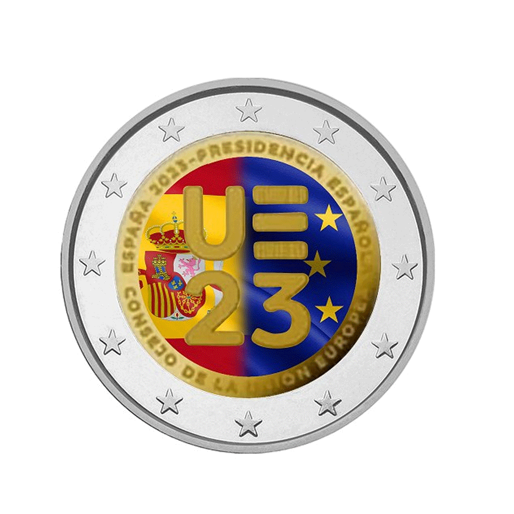 Espagne 2023 - 2 Euro Commémorative - Présidence Espagnole du Conseil de l'Union Européenne - Colorisée