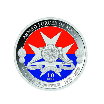 Malta 2020 - 10 Euro commemorative - 50th anniversary of the Malta Armed Forces - BE Colorized