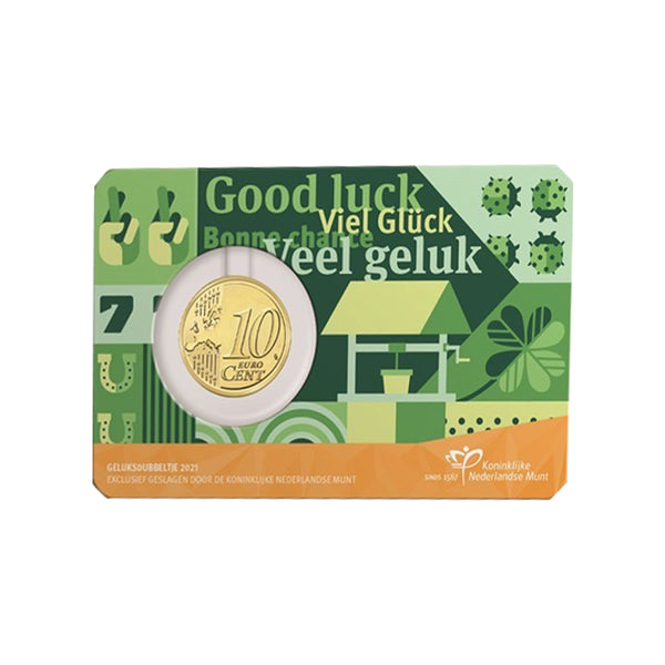 ⁣⁢Netherlands 10 Centimes BU Good Luck⁤⁣