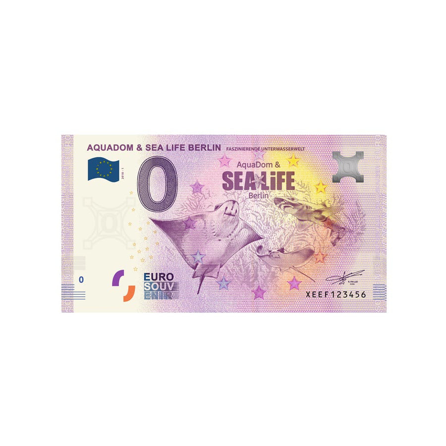 Souvenir -Ticket von null Euro - Aquadom & Sea Life Berlin - Deutschland - 2018