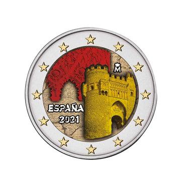Espanha 2021 - 2 Euro comemorativo - cidade de Toledo #2- Colorizada