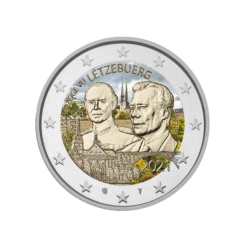 Luxembourg 2021 - 2 Euro Commémorative - 100 ans du Prince Jean - Colorisée #2