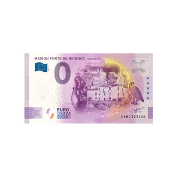 Souvenir -Ticket von Null bis Euro - Forte de Reignac - Frankreich - 2022 Haus