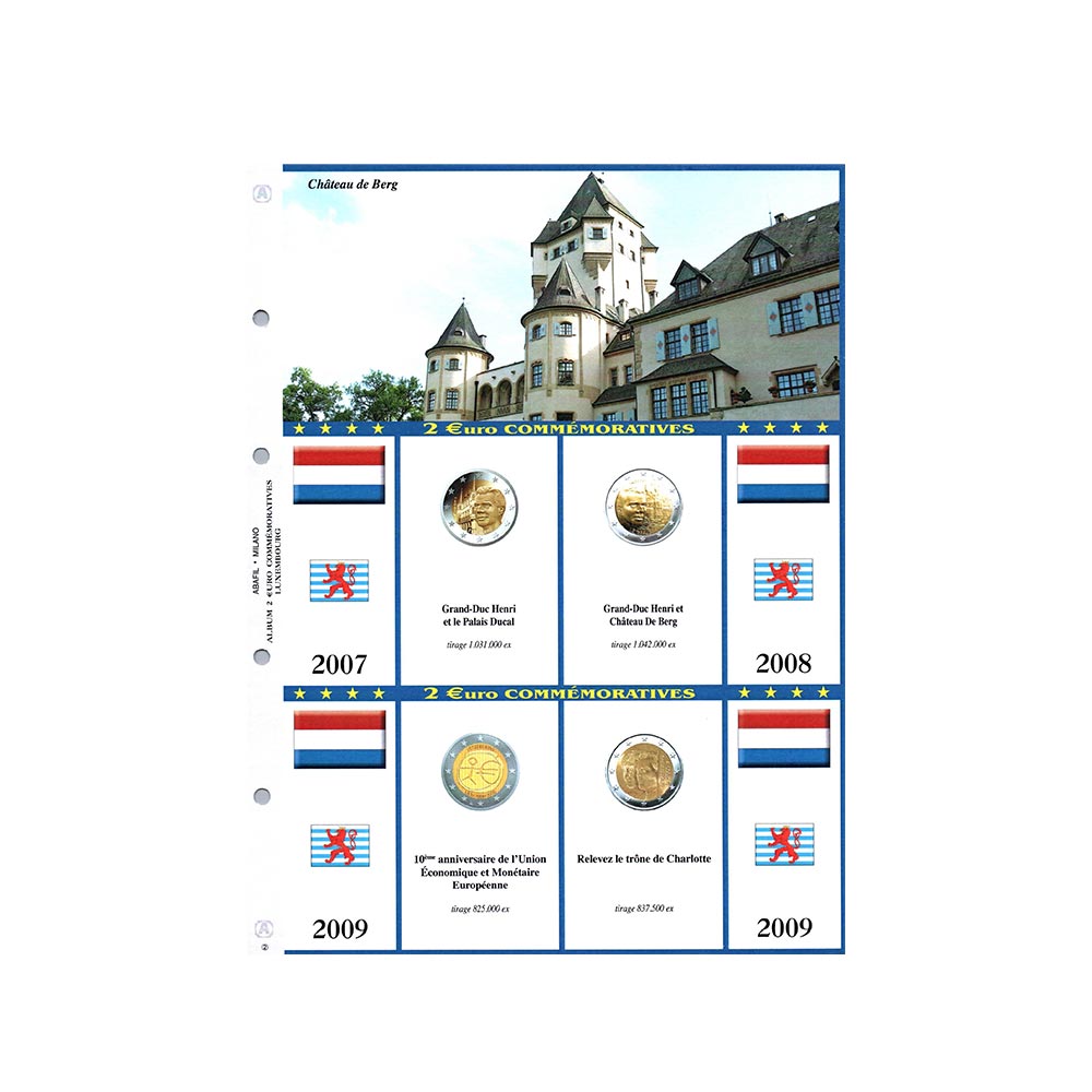 Sheets album 2007 to 2022 - 2 Euro commemorative - Luxembourg