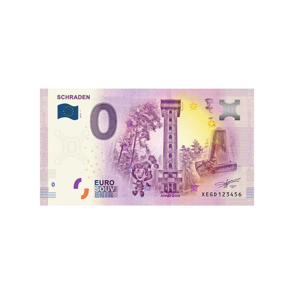 ⁣⁢Zero Euro Souvenir Banknote - Schraden - Germany - 2019⁤⁣