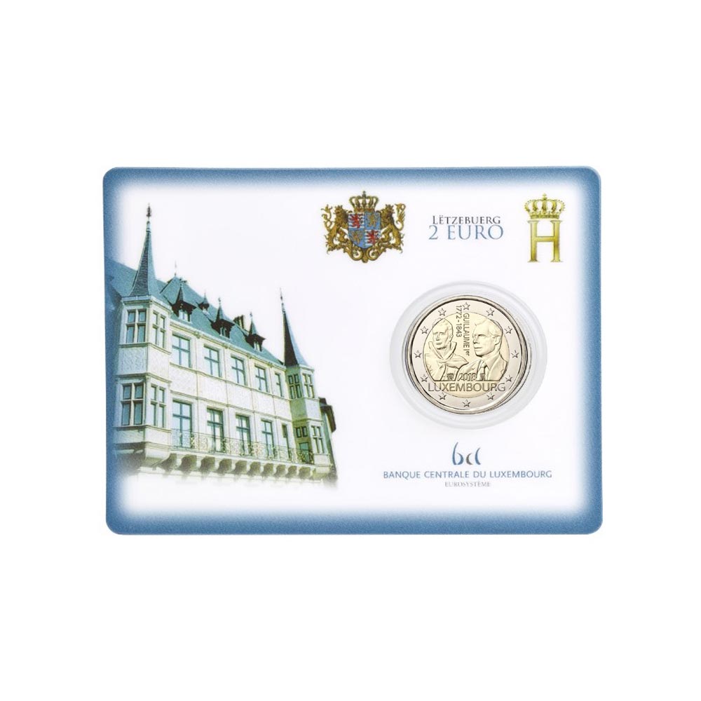 Coincard Luxemburgo 2018 - 2 Euro comemorativo - Guillaume 1er