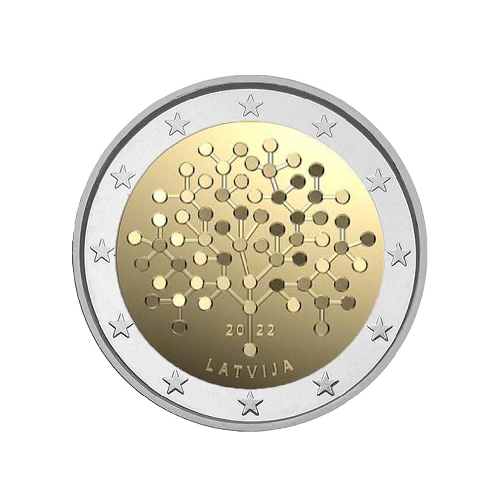 Latvia 2022 - 2 Euro commemorative Coincard - Financial culture - BU