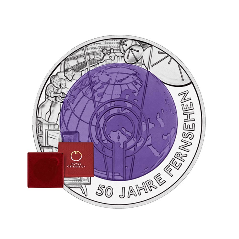 50 jaar televisie - Oostenrijk - valuta van 25 euro zilveren niobium - 2005