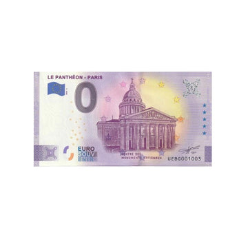 Billet souvenir de zéro euro - Le Panthéon - Paris - France - 2022