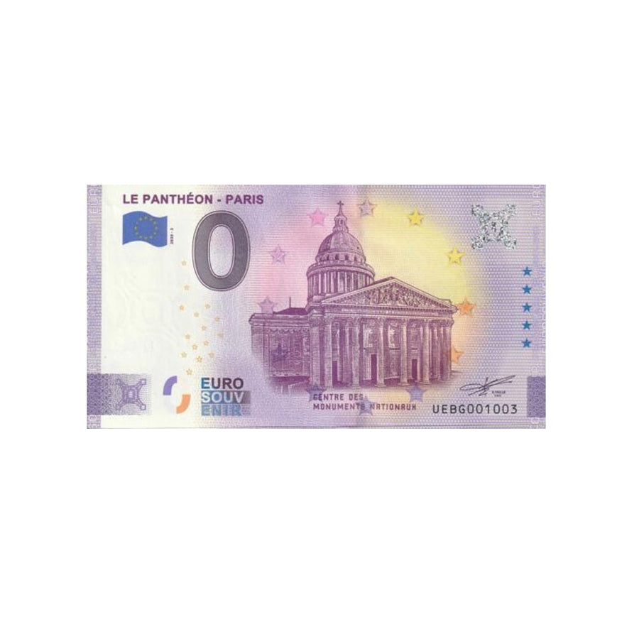 Billet souvenir de zéro euro - Le Panthéon - Paris - France - 2022
