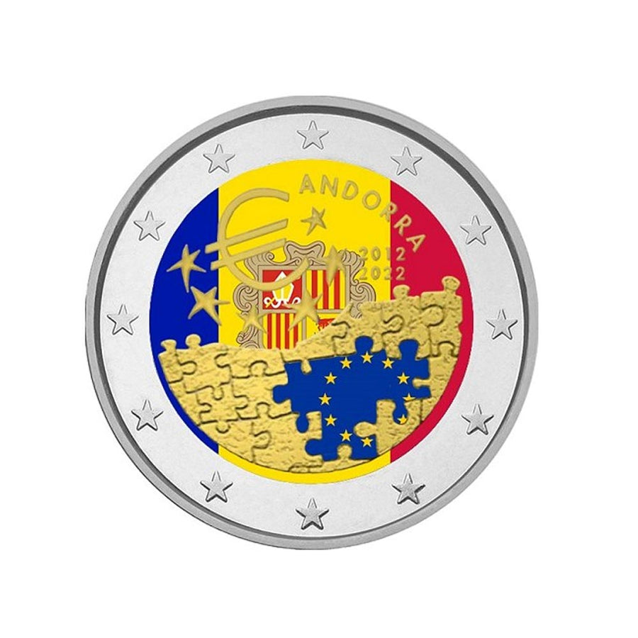 Andorre 2022 - 2 Euro Commémorative - 10 ans de l'accord monétaire entre l'Union Européenne et la Principauté - Colorisée #2