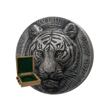 Big Five - Tigre Haut-Relief - 1 Kg Argent 999% - 2022