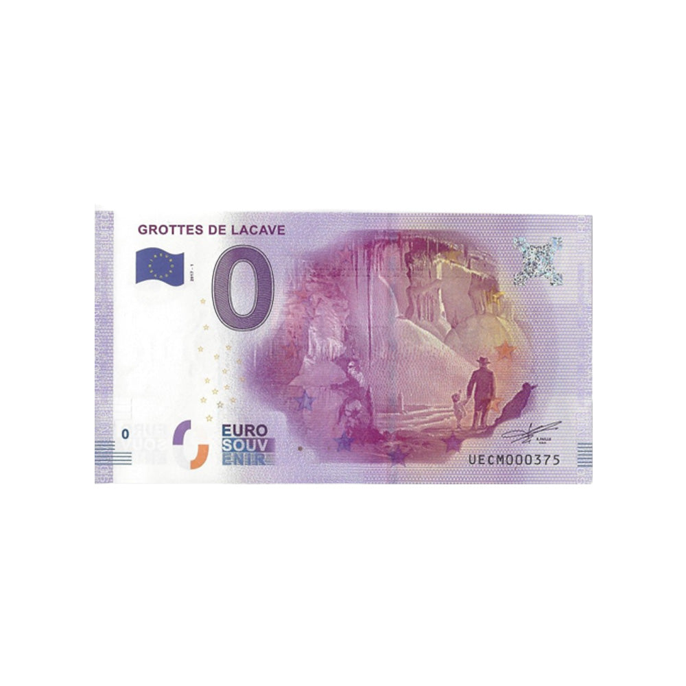 Bilhete de lembrança de zero euro - cavernas de lacave - França - 2016