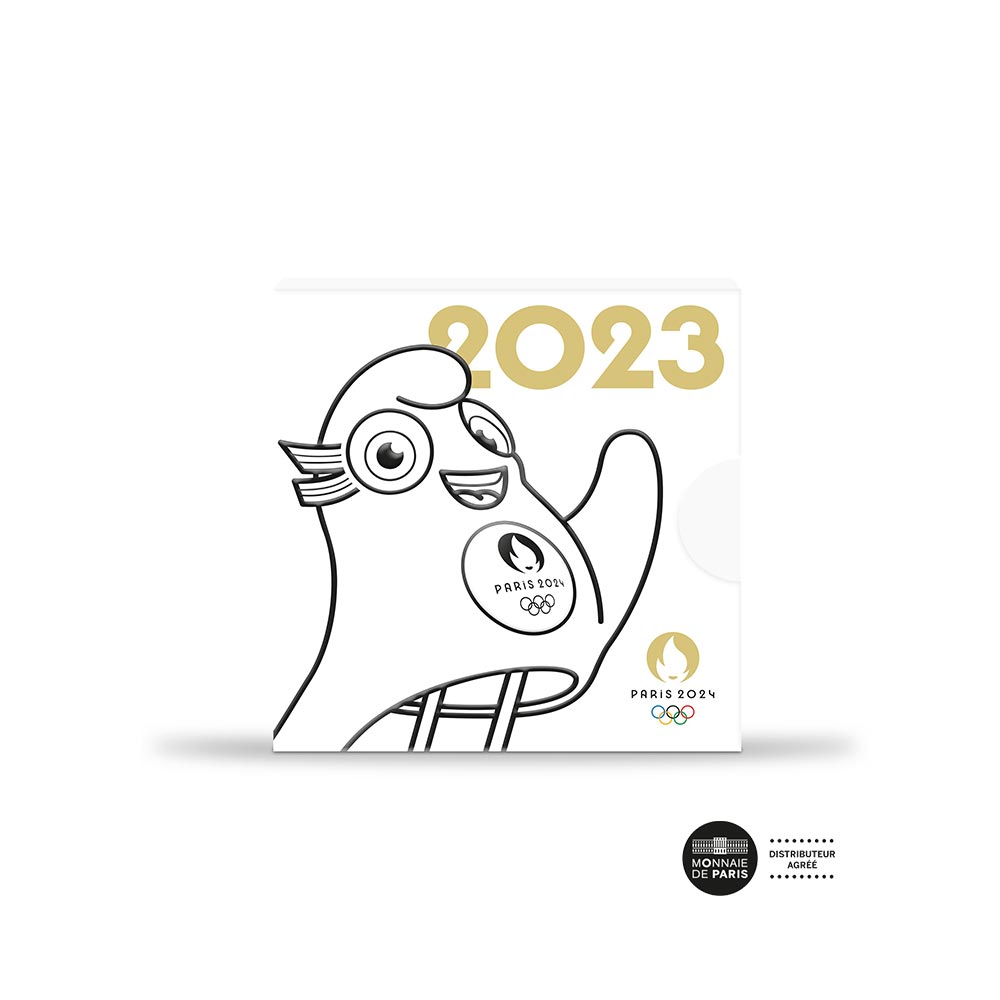 Paris Jogos Olímpicos 2024 - O mascote e a República - dinheiro de 500 € Gold - BU - Onda 1