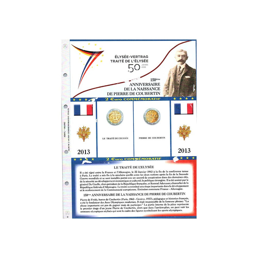 Sheets album 2007 to 2022 - 2 Euro commemorative - France