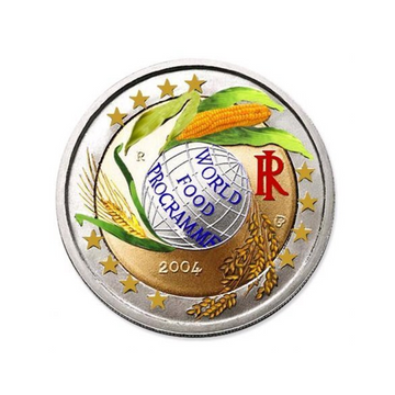 Itália 2004 - 2 Euro comemorativo - Programa Global de Alimentos - Colorizado