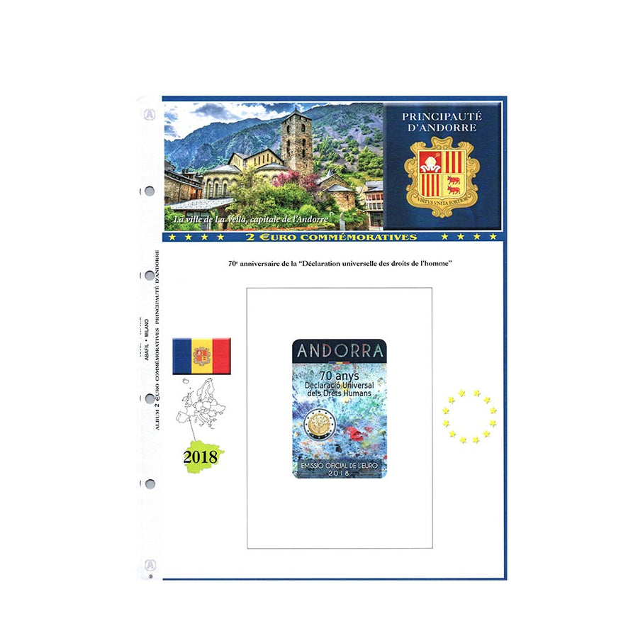 Blattalbum 2014 bei 2021 - 2 Euro Gedenk - Andorra