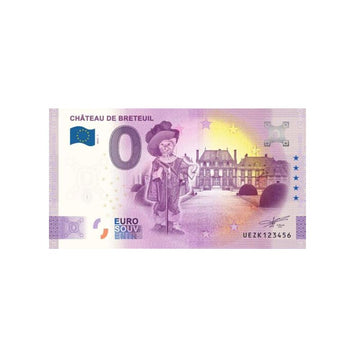 Souvenir ticket from zero to Euro - Breteuil castle - France - 2023
