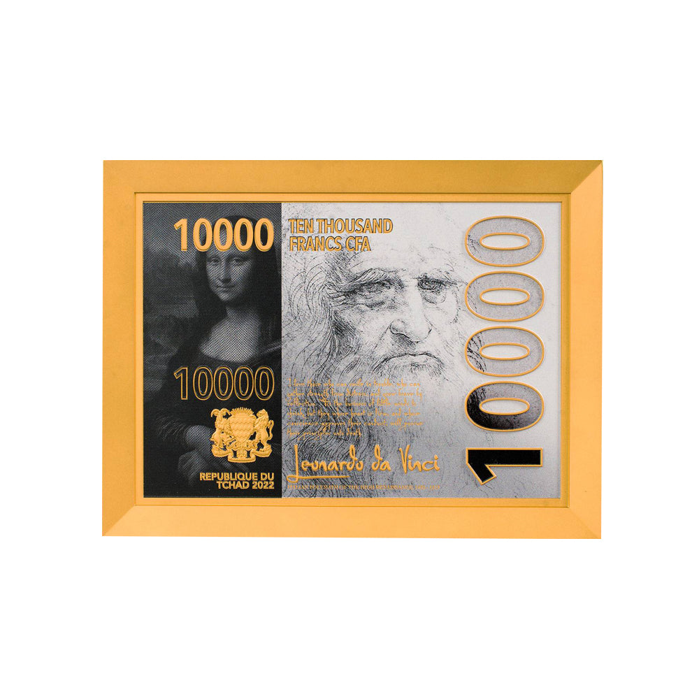 Leonard de Vinci - Mona Lisa - Moeda de 10.000 CFA Francs 2 oz de prata - seja 2022