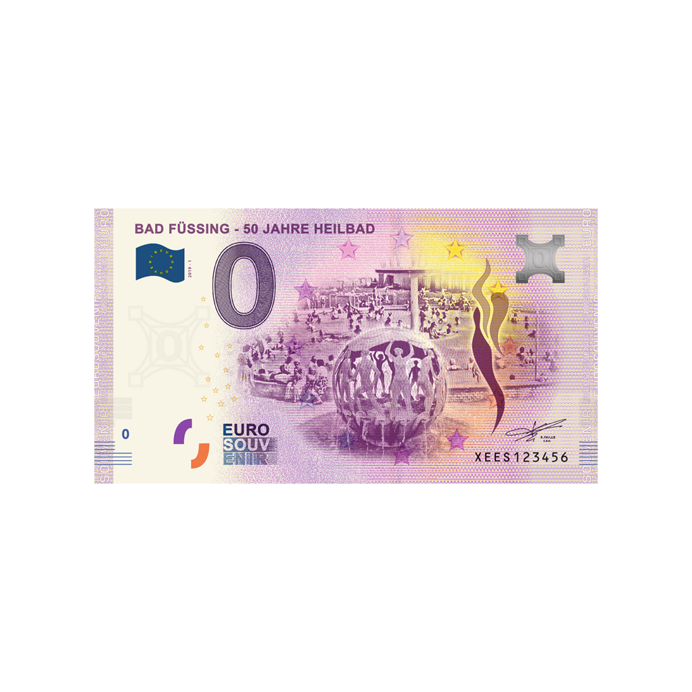 Souvenir -Ticket von null Euro - Bad Füssing - 50 Jahre Heilbad - Deutschland - 2019