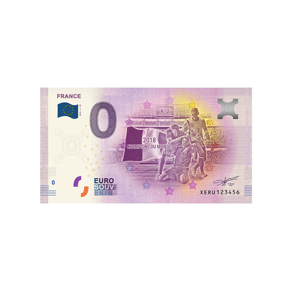 Billet souvenir de zéro euro - Champion du Monde - France - 2018