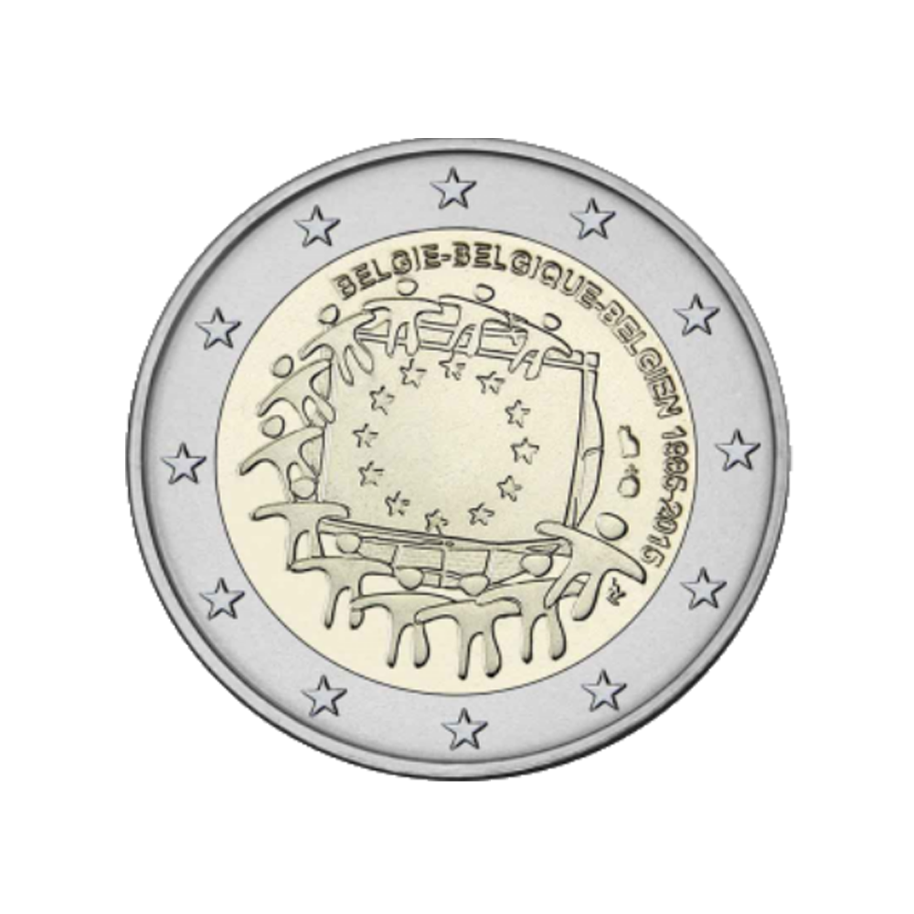 Belgio 2015 - 2 Euro Commemorative - 30 ° anniversario della bandiera europea