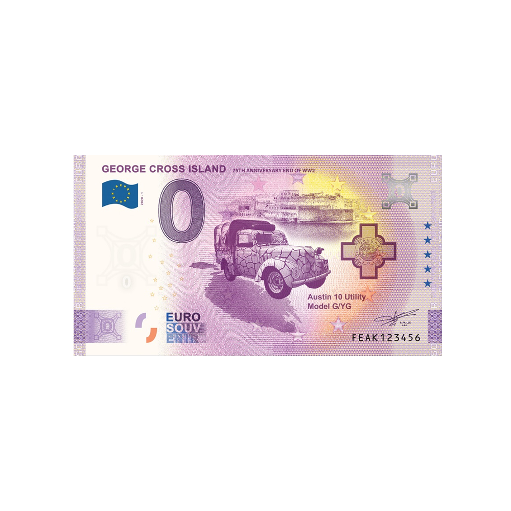 Souvenir -ticket van Zero to Euro - George Cross Island - Malta - 2020