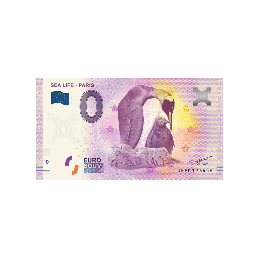 Souvenir -Ticket von null bis euro - Meeresleben - Paris 1 - Frankreich - 2019