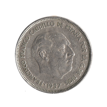 25 Pesetas Francisco Franco Spain 1957