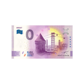 Souvenir -Ticket von Null bis Euro - Brest - Frankreich - 2021