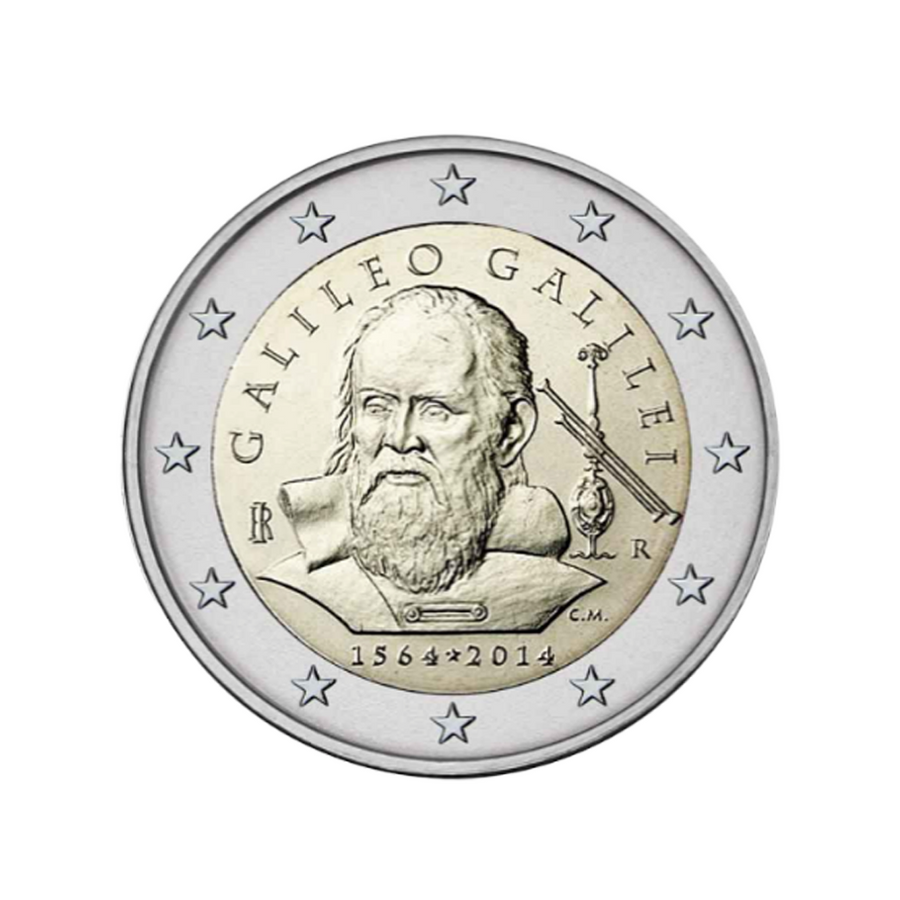 Itália 2014 - 2 Euro comemorativo - 450º aniversário de Galileu Galilei