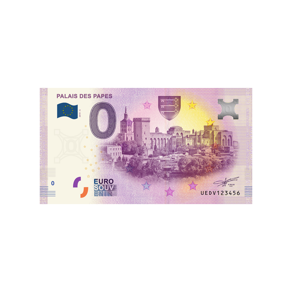 Billet souvenir de zéro euro - Palais des papes - France - 2019