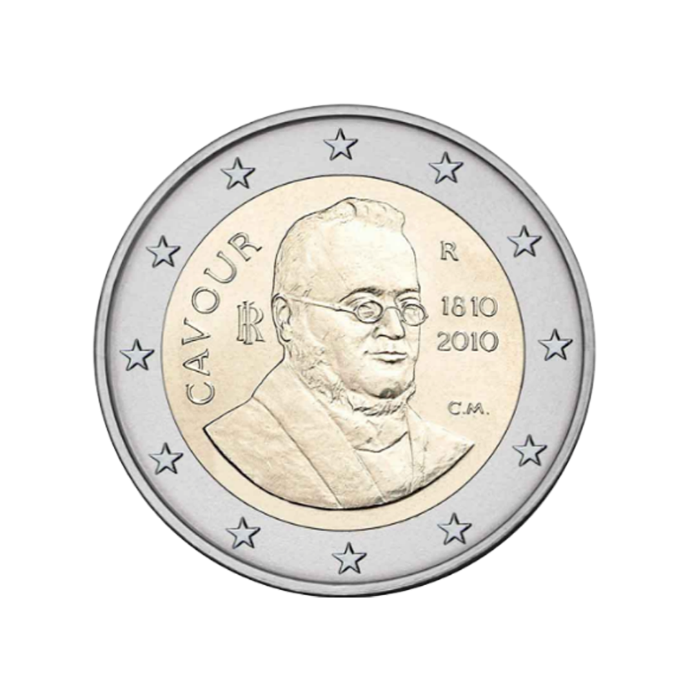 Itália 2010 - 2 Euro comemorativo - 200º aniversário de Camillo Benso, conde de Cavour