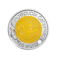 Ano Mundial de Astronomia - Áustria - Moeda de 25 euros de Prata Nióbio - 2009